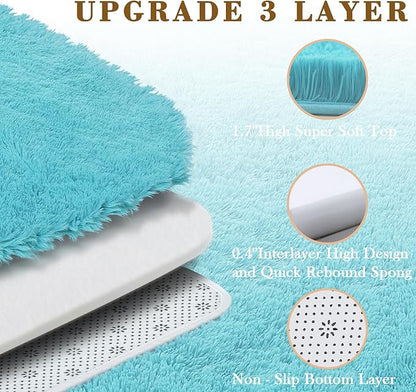 8x10 Area Rugs for Living Room Bedroom, Large Area Rug Shaggy Carpet Soft Plush Furry Bedside Rug, Rugs for Home Decor (Teal Blue, 8 x 10)