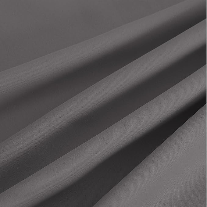 NICETOWN Room Darkening Draperies Curtains Panels, 2 Panels Grey W52 x L63