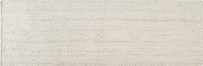 Hausattire Hand Woven Jute Braided Rug, 2'x6' – Off White, Reversible Boho Entry Area Rugs for Kitchen, Living Room I Farmhouse Indoor Outdoor Decorative Floor Rug, 24x72 Inches