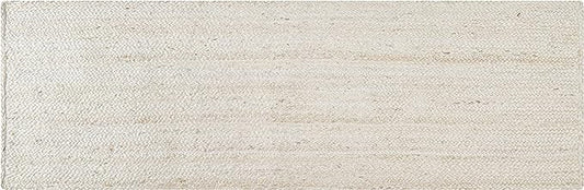 Hausattire Hand Woven Jute Braided Rug, 2'x6' – Off White, Reversible Boho Entry Area Rugs for Kitchen, Living Room I Farmhouse Indoor Outdoor Decorative Floor Rug, 24x72 Inches