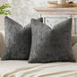 MIULEE Pack of 2 Couch Throw Pillow Covers 16x16 Inch Dark Gray Modern Boho Accent Decorative Pillow Covers Soft Chenille Farmhouse Cushion Covers for Home Decor Bed Sofa Living Room