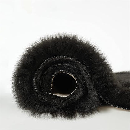 EasyJoy Ultra Soft Fluffy Shaggy Area Rug Faux Fur Rug Chair Cover Seat Pad Fuzzy Area Rug for Bedroom Floor Sofa Living Room (4 x 6 ft Rectangle, Black)