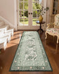GarveeHome Sage Green 2x6 Washable Kitchen Runner Rugs Non Slip Provence Vintage Boho Cottage Long Rug for Hallways Bedroom Entryway Bathroom Mat with Rubber Back