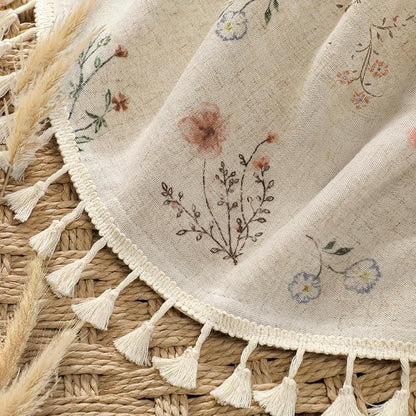 Boho Floral Spring Light Filtering Curtains 90 Inch Length 2 Panels Set, Farmhouse Semi Sheer Bedroom Living Room Vintage