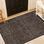 Vintage Dark Brown 3x4 Entryway Rug, Washable Small Area Rugs for Entry Way, Kitchen, Bathroom, Door Mat Indoor Entrance, Mudroom, Oriental Floral Low Pile Stain Resistant Non-Slip Throw Rug