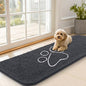 OLANLY Dog Door Mat for Muddy Paws 59x20, Paw Print Design, Absorbs Moisture and Dirt, Absorbent Non-Slip Washable Doormat, Quick Dry Chenille Mud Mat for Dogs, Entry Indoor Entryway Carpet, Dark Grey