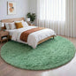 Amdrebio Sage Green Round Rugs 5Ft for Bedroom, Fluffy Furry Circle Rug for Nursery, Baby Kids Room Decor, Cute Shaggy Area Rugs for Preppy Dorm, Teen Girls Boys, Fuzzy Indoor Light Mint Green Carpet
