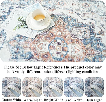 Washable 3x12 Hallway Runner Rugs: Indoor Long Ultra Soft Rug for Entryway Kitchen Water Resistant Light Weight Carpet for Bathroom Living Room Non Slip Floor Mat for Bedroom Dining Room(Brick,3x12)