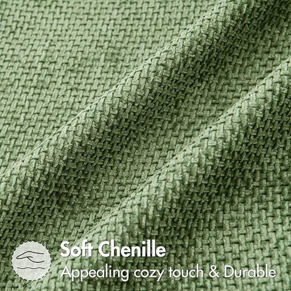 MIULEE Pack of 2 Couch Throw Pillow Covers 18x18 Inch Sage Green Modern Boho Accent Decorative Pillow Covers Soft Chenille Farmhouse Cushion Covers for Home Decor Bed Sofa Living Room