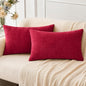 MIULEE Pack of 2 Red Couch Throw Pillow Covers 12x20 Inch Soft Chenille Lumbar Pillow Covers for Sofa Living Room Solid Dyed Cases
