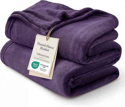Bedsure GentleSoft Fleece Throw XL Blanket Purple - 300GSM Soft Lightweight Plush Cozy Blankets for Bed, Sofa, Couch, Travel, Camping, 50x70 inches