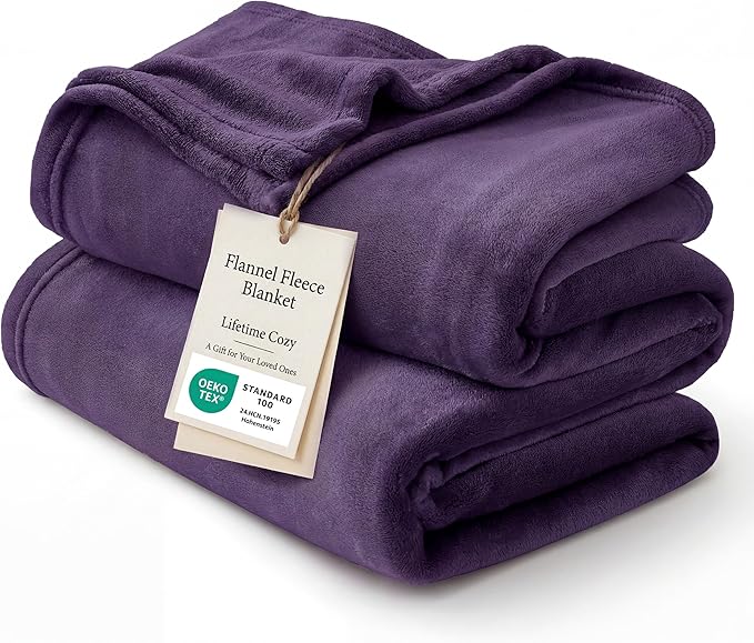 Bedsure GentleSoft Fleece Bed Blankets Large Size Purple - Soft Lightweight Fuzzy Cozy Luxury Oversized King Blanket Microfiber, Room Home Decor Gifts for Women and Men, 120x120 inches