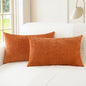 CaliTime Fall Throw Pillow Covers Decorative 16 X 26 Inches Pack of 2 Cozy Chenille Cushion Cases for Couch Sofa Bed Living Room Home Burnt Orange