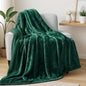 Exclusivo Mezcla Plush Fuzzy Fleece Throw Blanket Extra Large, Super Soft, Fluffy and Warm Blankets for Couch, Bed, All Season (Forest Green, 50x70 inches)
