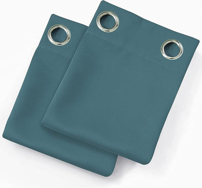 LEMOMO Sea Teal Thermal Blackout Curtains/52 x 63 Inch/Set of 2 Panels Room Darkening Curtains