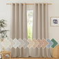 NICETOWN Thick polyester and linen Curtains 96 inch Long, Grommet Semi Sheer Window Treatments Privacy Added with Light Filtering Drapes for Bedroom/Living Room, Taupe, W55 x L96, 2 Panels