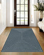 Latte&Fog 3x5 Entryway Rug Indoor, Modern Abstract Washable Area Rug, Boho Non Slip Low Pile Throw Carpet for Indoor Bedroom Bedside, Kitchen, Entry and Living Room - Blue
