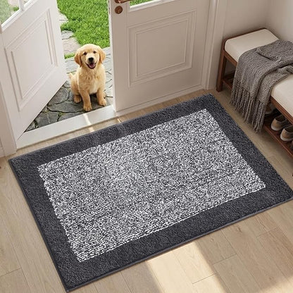 36x24 Large Bathroom Rugs Washable Non Slip, Dark Grey Bath Mat for Bathroom Floor Tub, Soft Absorbent Quick Dry Mats for Shower, Bathtub,Home Decor