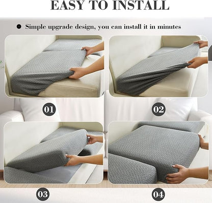Sofa Covers Couch Covers for Sofa Pet Friendly Couch Cushion Covers Universal Sofa Covers Washable Stretch Slipcovers for Sectional Sofa (Texture Brown, Extra Large Single Seat Cover)