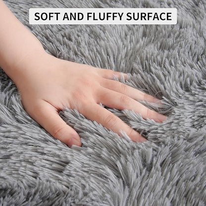 Tepook Area Rugs 9x12 for Living Room, Super Soft Fluffy Rugs for Bedroom, Modern Shaggy Rug Fuzzy Carpets for Kids, Plush Indoor Nursery Home Decor Rug with Non-Slip Bottom, Grey