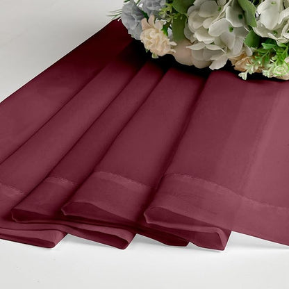 Aiyufeng Sheer Window Curtain Panels 90 Inch Long 2 Pieces, Voile Top Dual Rod Pocket Breathable Fashion Drapes Window Treatment for Wedding Ceremony/Bedroom/Living Room, 42W x 90L inches, Burgundy