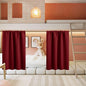 RYB HOME Half Curtain Tiers 36 inch Length, Rod Pocket Summer Heat Blocking Thermal Insulated Short Blackout Curtains for Small Window, Width 34 by Length 36, Burgundy Red, 2 Panels