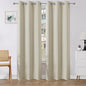 Joydeco Blackout Curtains 90 Inches Long 2 Panels Set, Thermal Insulated Long Curtains& Drapes 2 Burg, Room Darkening Drapes for Bedroom Living Room (Light Beige, W37 x L90 Inch)