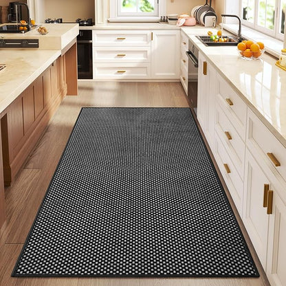 YDKGL 3x5 ft Area Rug Entryway Runner Rug Non Slip Washable, Boho Woven Kitchen Runner Rugs Door Mat Entry Rugs Carpet for Indoor Foyer Backdoor Hallway Floor Bedroom Living Room, Black