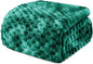 Exclusivo Mezcla Fleece Twin Blanket for Bed, Extra Large Fuzzy Tie-dye Teal Bed Blankets, Soft Cozy Plush Sofa Throws for All Seasons, 90x66 Inches