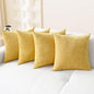 CaliTime Throw Pillow Covers Decorative 18 X 18 Inches Pack of 4 Cozy Chenille Cushion Cases for Couch Sofa Bed Living Room Home Gold