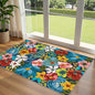 3x5 Boho Entry Rug - Small Washable Indoor Outdoor Mats for Front Door Non-Slip Porch Rug Spring Summer Colorful Floral Throw Rugs for Living Room Bedroom Entryway Kitchen Office Porch Decor
