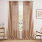 Nanspring Linen Curtains 108 Inches for Baby Girl Bedroom Set Extra Long Back Tab Curtain Light Filtering Semi Sheer Peach Drapes Floor to Ceiling Curtain for Large Windows 52x108,2 Panels