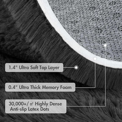 8x10 Ft Extra Large Shag Rugs for Living Room, Ultra Soft Fluffy Furry Area Rugs for Bedroom Indoor Floor, Aesthetic Carpet for Kids Home Decor (Dark Grey)