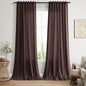Coffee Brown Linen Curtains for Living Room 94 Inches Long Light Filtering Semi Sheer Curtain Back Tab Rod Pocket Luxury Modern Rustic Home Decor Neutral Drapes for Bedroom Dinner Room 52x94, 2 Panels