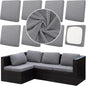 8Pcs Outdoor Cushion Covers, Patio Cushion Covers,Stretch Elastic Slipcovers, Replacement Washable Furniture Protector for Patio Couch,Thick Jacquard Textured Twill Fabric(Gray ,8PCS,Cover Only)
