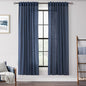 Navy Blue Curtains 72 inch Length for Bedroom Back Tab Light Filtering Semi Sheer Blue Living Room Curtains Linen Cotton Textured Indigo Blue Drapery Panel Modern Farmhouse Aesthetic Decor Dark Blue