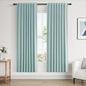 Guken 100% Blackout Linen Curtains 72 Inch Length 2 Panels Set for Living Room Bedroom Back Tab Thermal Insulated Black Out Linen Drapes Room Darkening Window Curtains,Light Blue