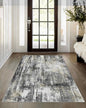 Latte&Fog 3x5 Entryway Rug, Vintage Washable Area Rug, Boho Non Slip Low Pile Throw Carpet for Indoor Bedroom Bedside, Kitchen, Entry and Living Room - Black Gold