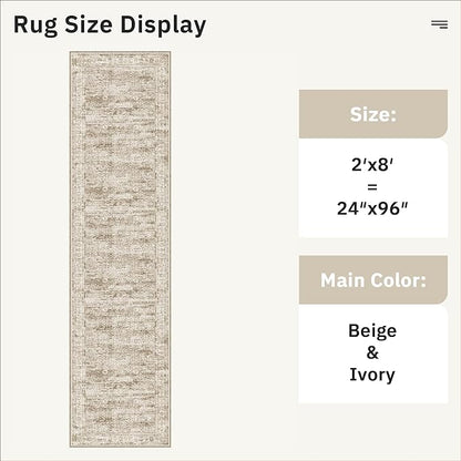 Soalmost Runner Rug 2'x8' Washable Non-Slip Runner Rugs for Kitchen Bathroom Laundry Room Brown Vintage Floor Carpet Runners for Hallway Entryway