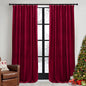 RYB HOME Red Velvet Curtains 84 inches - Darkening Curtains for Bedroom, Thermal Insulated Window Drapes for Living Room Dinning Room Theater, Width 52 x Length 84 inch, Red, 2 Panels