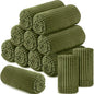 Buryeah 12 Pcs Flannel Throw Blanket Bulk 50 x 60 in Sleepover Blanket Outdoor Wedding Throw Lightweight, Oeko-tex Standard 100 Certified for Sofa Homeless Gifts (Army Green)