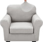 XINEAGE 2026 New 2 Pieces Chair Covers with Arms Super Stretch Chair Slipcover for Living Room Pet Dog Universal Slip Cover Anti Slip Armchair Furniture Protector (Silver Grey), 31"-46"(1 Cushion)