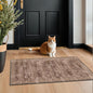 Brown 2x4 Entryway Runner Rugs, Small Runners for Kitchen, Door Mat Indoor Entrance, Bathroom, Non-Slip Low-Pile Washable Stain Resistant, Vintage Taupe Earthy Decor