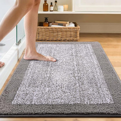 48x32 Large Bathroom Rugs Washable Non Slip, Light Grey Bath Mat for Bathroom Floor Tub, Soft Absorbent Quick Dry Mats for Shower, Bathtub,Home Decor