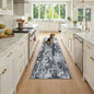 Washable Area Rugs 2x7 Non-Slip Modern Abstract Soft for Living Room Entryway Bedroom Nursery, Print Pattern, Black Navy Blue Gray