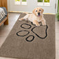 Smiry Dog Door Mat for Muddy Paws, Absorbent Dirt Trapper Non Slip Quick Dry Washable Chenille Mat for Mud Dogs, Entry Rug for Indoor and Outdoor (47x32 Inches, Camel and Black)