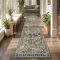 Yamaziot Washable Runner Rug 2x8 – Non Slip Boho Floral Hallway Runner Rug with Rubber Backing, Low Pile Wool Distressed Carpet for Kitchen, Laundry, Bedroom, Entrance, Tan