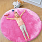 duduta Hot Pink Faux Sheepskin Round Rug 4x4 ft, Fluffy Shag Girls Bedroom Nursery Dorm Circle Rug Non Slip Washable