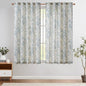 jinchan Linen Blend Curtain Floral Curtains for Living Room 63 Inch Length Blue Printed Curtain Rod Pocket Back Tab Farmhouse Peony Flower Patterned Drapes Bedroom Window Curtains Set 2 Panels