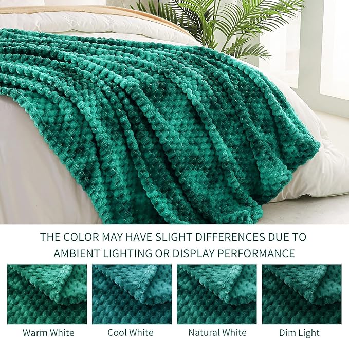 Exclusivo Mezcla Fleece King Blanket for Bed, Extra Large Fuzzy Tie-dye Teal Bed Blankets, Soft Cozy Plush Sofa Throws for All Seasons, 90x104 Inches